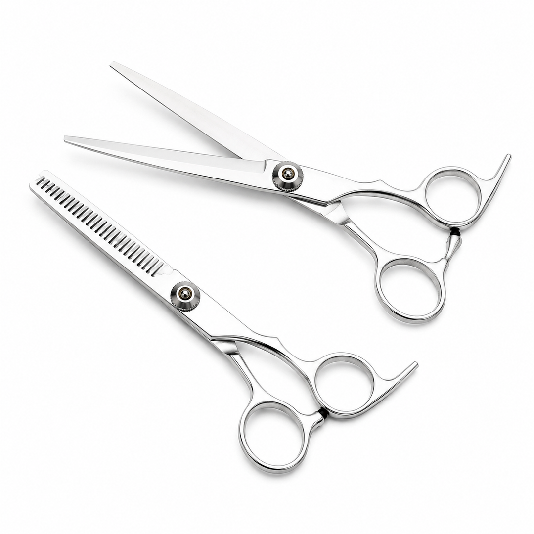 Professional 6-Inch Stainless Steel Hair Cutting &amp; Thinning Scissors Set