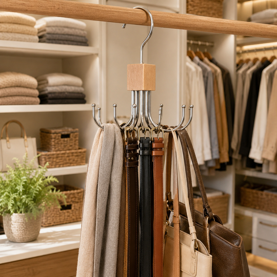 360° Rotating Foldable Multi-Hook Belt Hanger