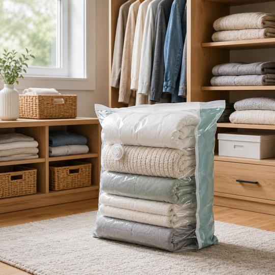 No Pump Vacuum Storage Bag for Clothes &amp; Blankets