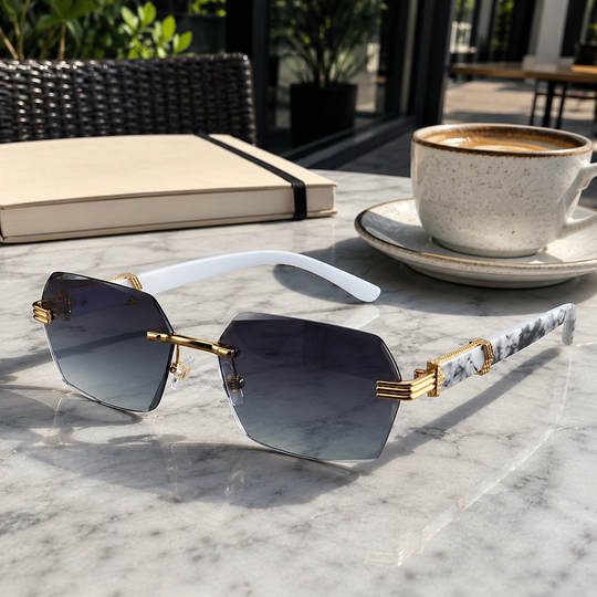Rimless Rectangle UV400 Gradient Sunglasses