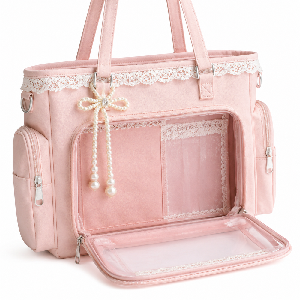 Anime Ita Tote Bag with Clear Display Pocket
