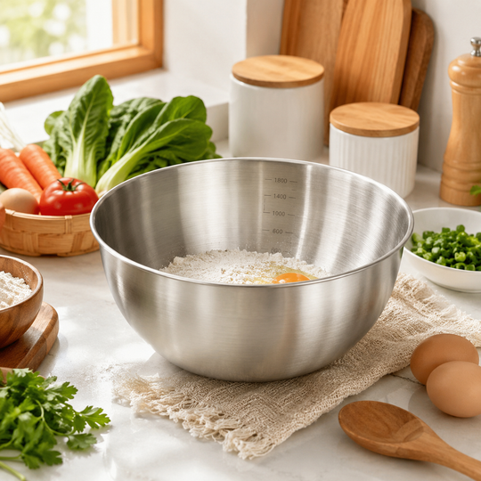 Stainless Steel Mixing Bowl with Measuring Scale