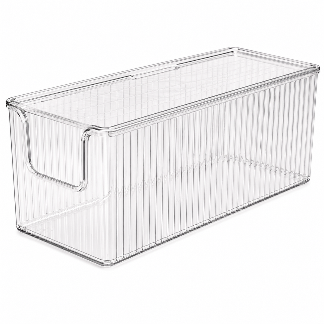 Clear Plastic CD Storage Box Organizer with Handles