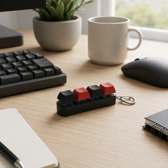 4-Key Mechanical Keyboard Fidget Keychain Stress Relief Toy