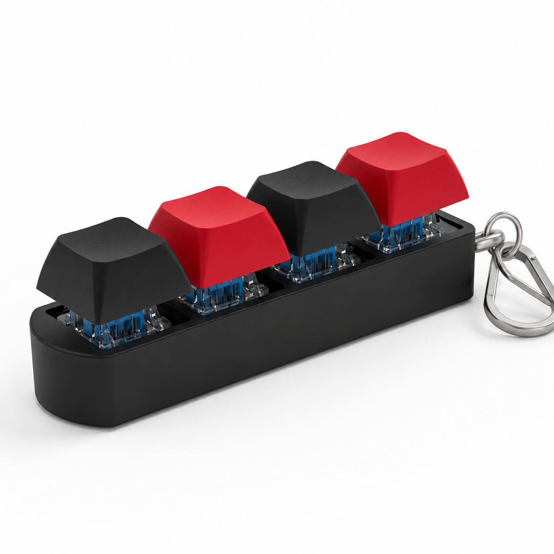 4-Key Mechanical Keyboard Fidget Keychain Stress Relief Toy