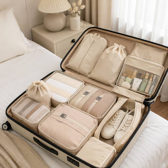 10-Piece Travel Packing Cubes Set with Shoe &amp; Toiletry Bags