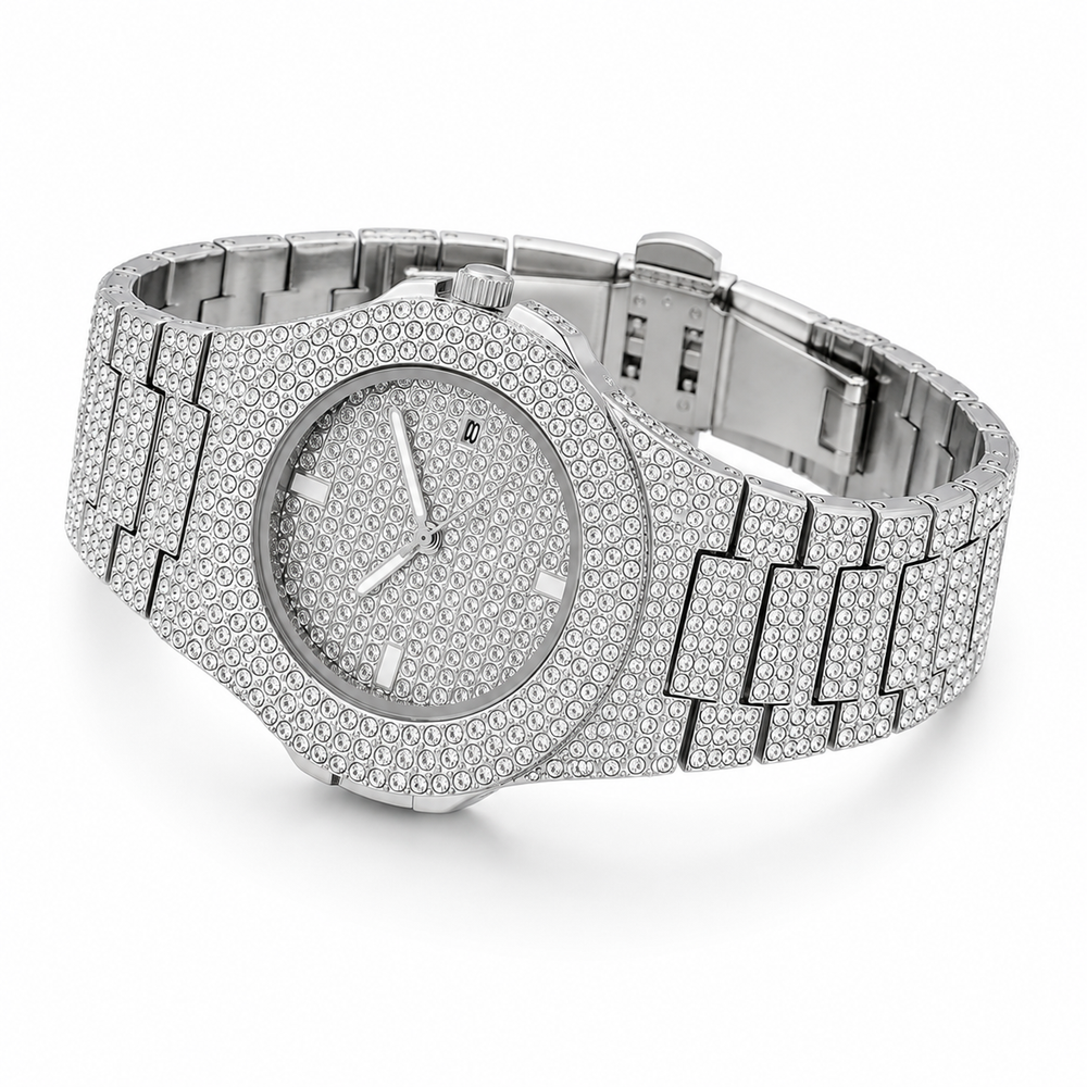 Luxury Diamond Quartz Stainless Steel Men's Watch