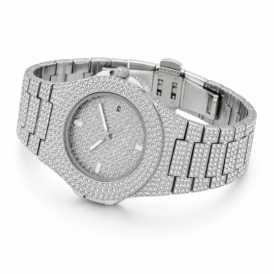 Luxury Diamond Quartz Stainless Steel Men&