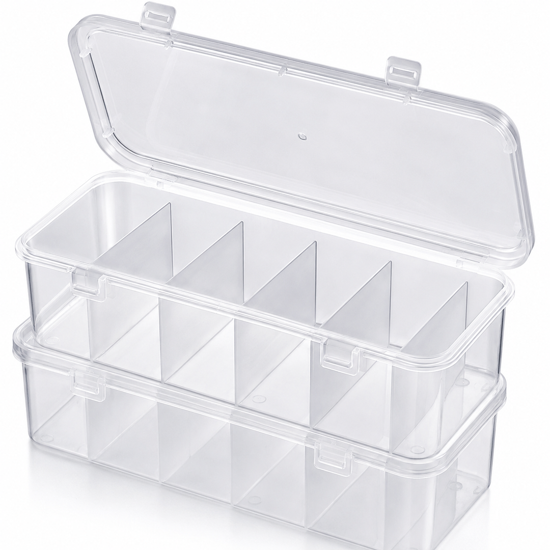 Transparent Cable Storage Organizer Box with Lid