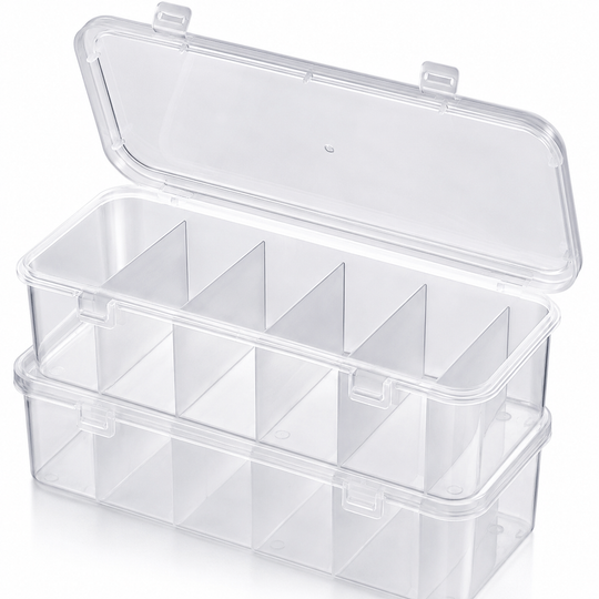 Transparent Cable Storage Organizer Box with Lid