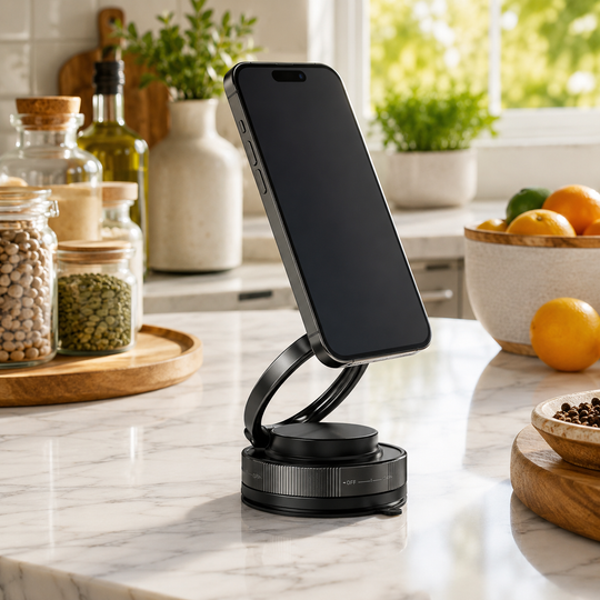 Foldable Magnetic Phone Stand Holder with Vacuum Suction Base
