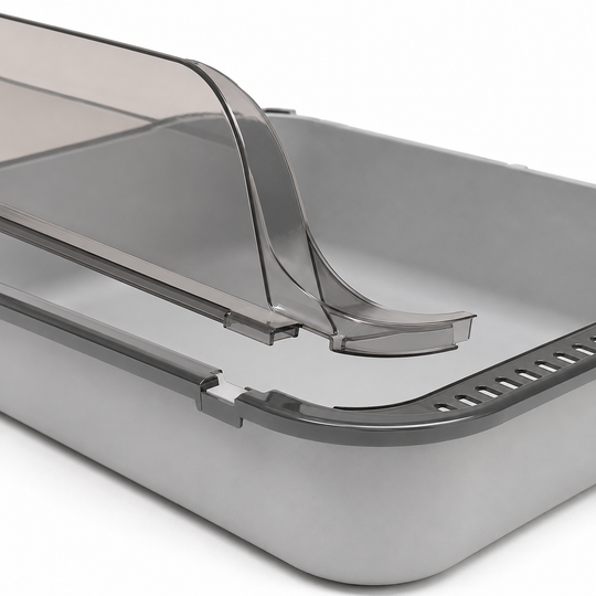 Semi-Enclosed Cat Litter Box with High Sides