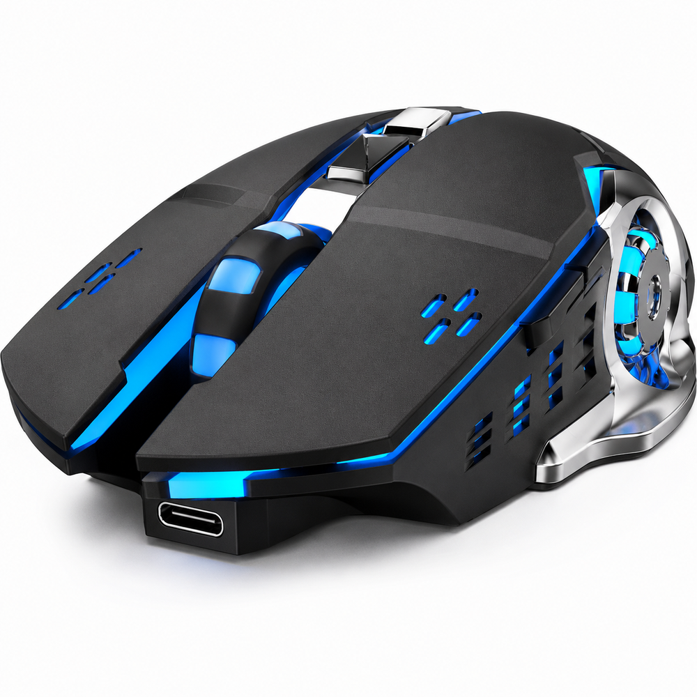 Rechargeable Wireless Bluetooth Gaming Mouse with Silent Clicks