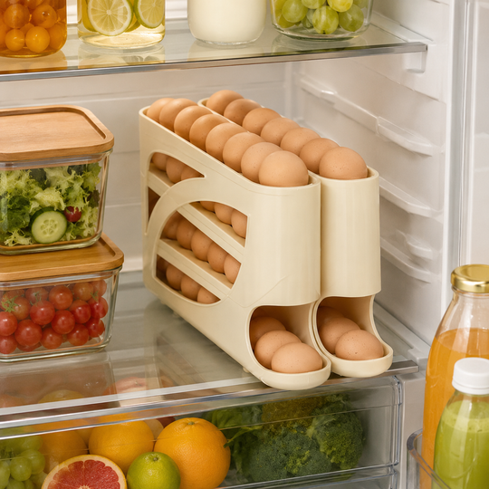 4-Tier Automatic Rolling Egg Dispenser for Refrigerator