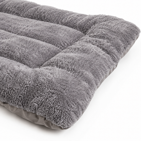 Extra Large Plush Dog Bed Mat for Dogs – Soft Quilted Gray
