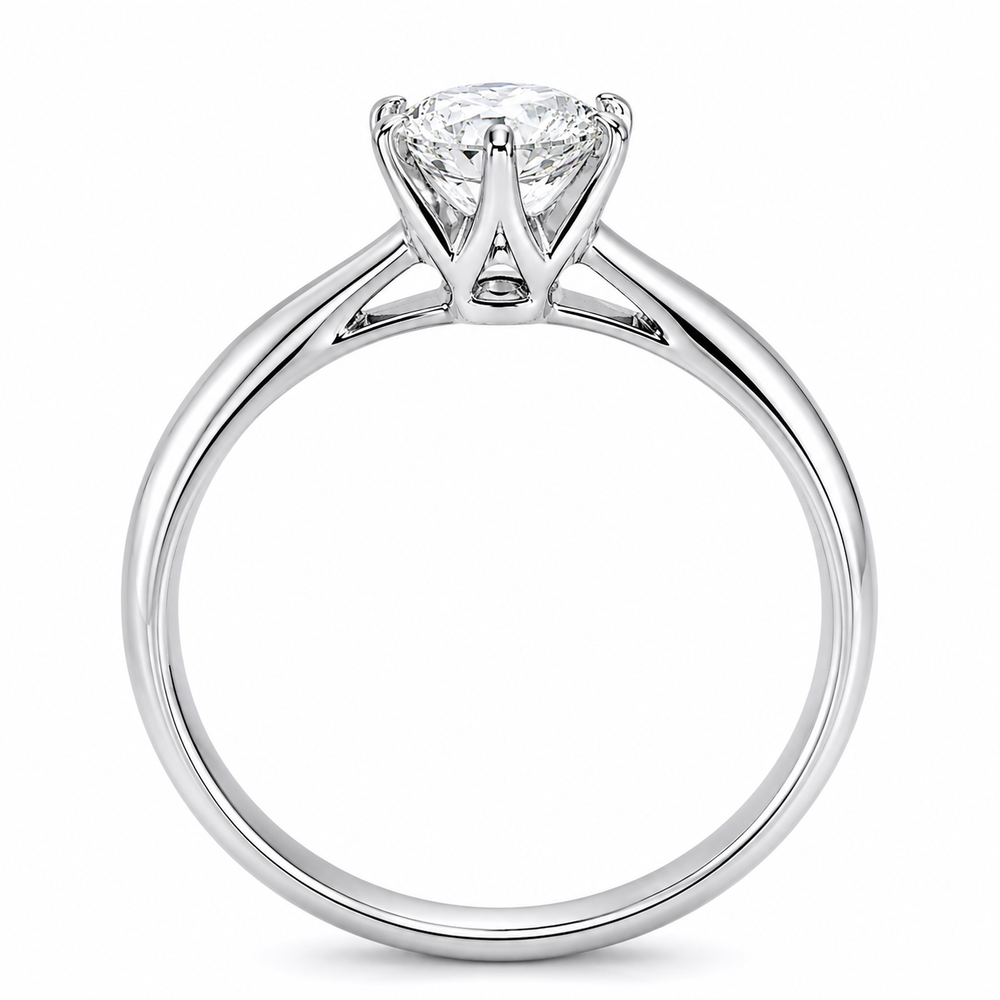 925 Sterling Silver Moissanite Solitaire Engagement Ring