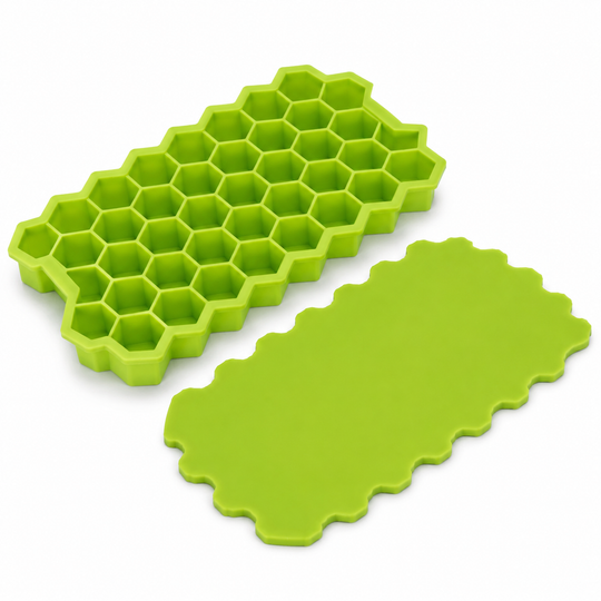 Silicone Honeycomb Ice Cube Tray with Cover 37-Cell Mold