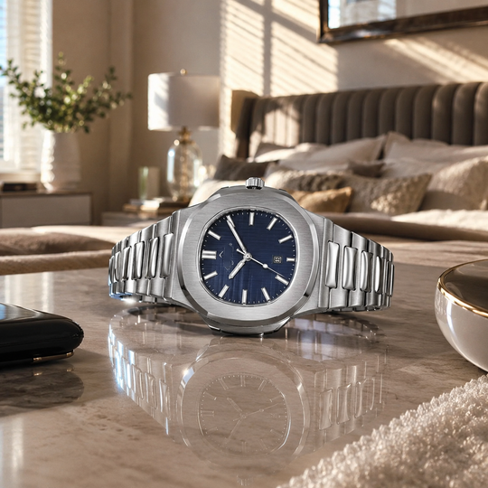 POEDAGAR Stainless Steel Quartz Square Men&