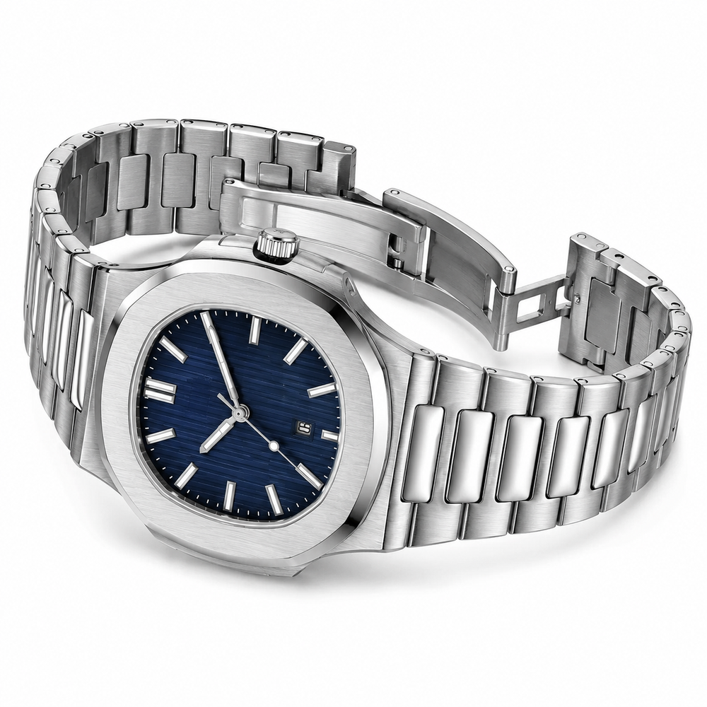 POEDAGAR Stainless Steel Quartz Square Men's Watch