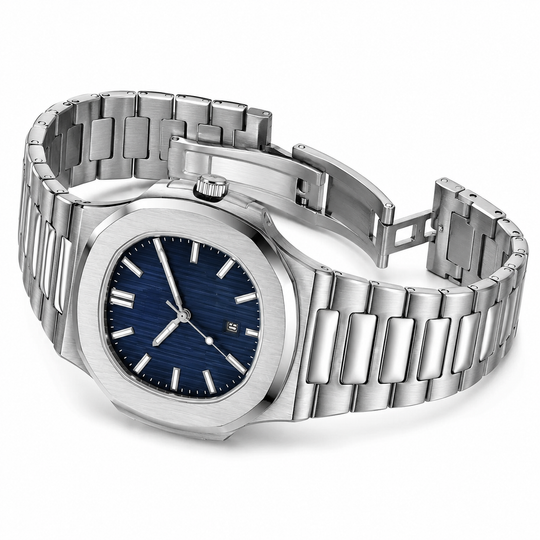 POEDAGAR Stainless Steel Quartz Square Men&
