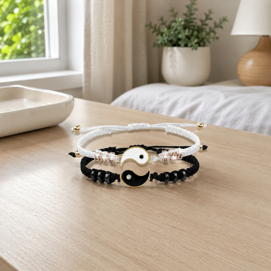 Yin Yang Adjustable Couple Bracelet Set