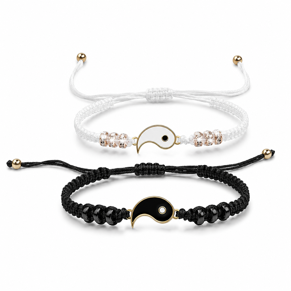 Yin Yang Adjustable Couple Bracelet Set