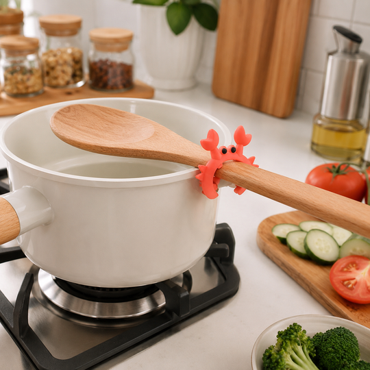 Crab Silicone Utensil Rest &amp; Pot Clip Holder