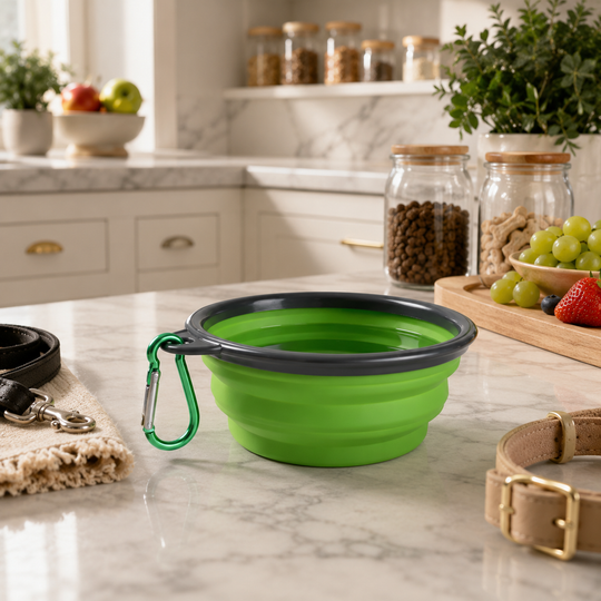 Collapsible Silicone Pet Travel Bowl with Carabiner