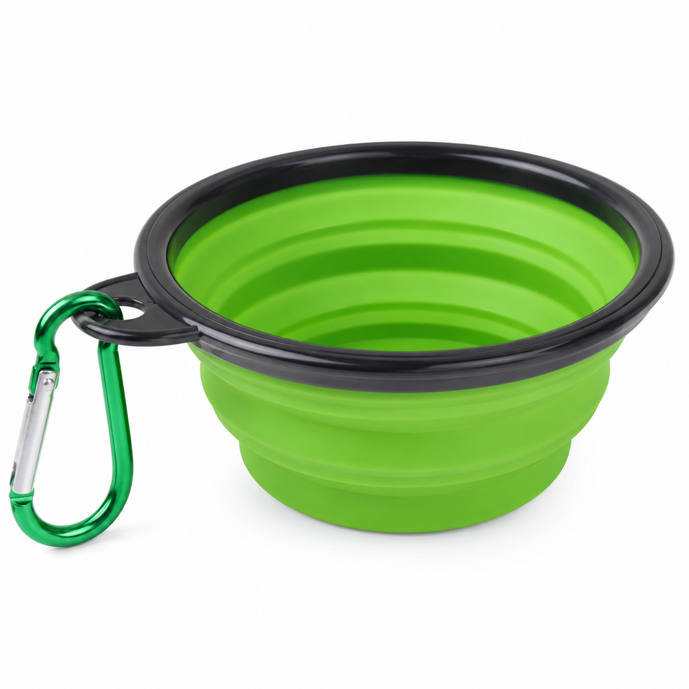 Collapsible Silicone Pet Travel Bowl with Carabiner