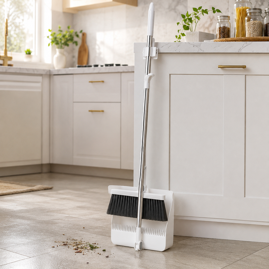 Foldable Long Handle Broom &amp; Dustpan Set