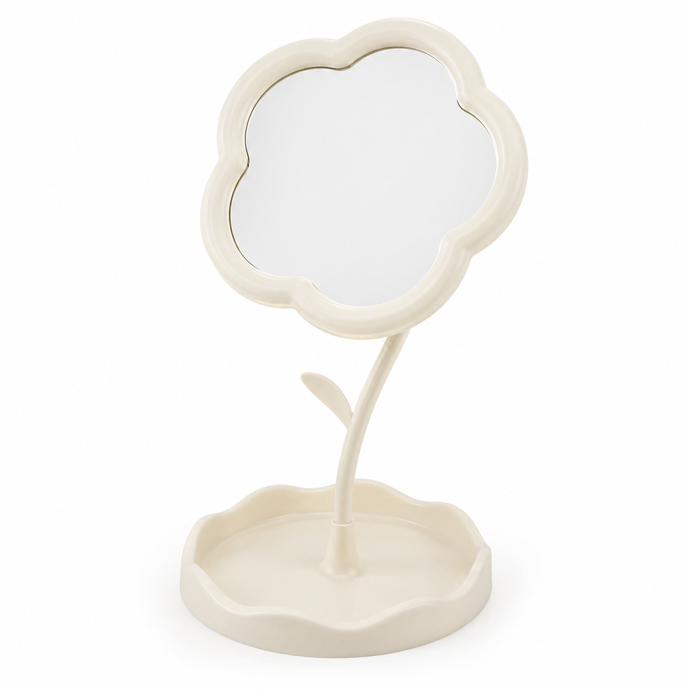 Flower Vanity Mirror with Storage Tray