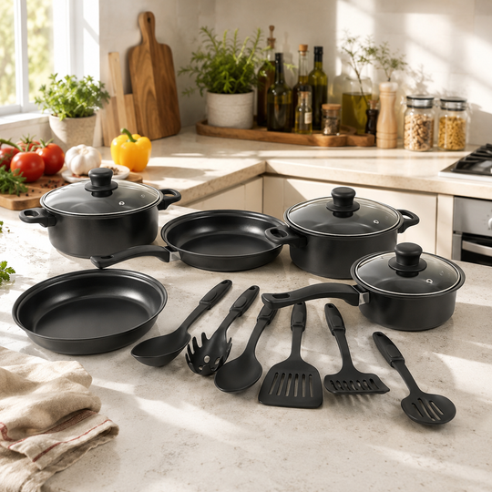 13-Piece Nonstick Induction Cookware Set with Utensils