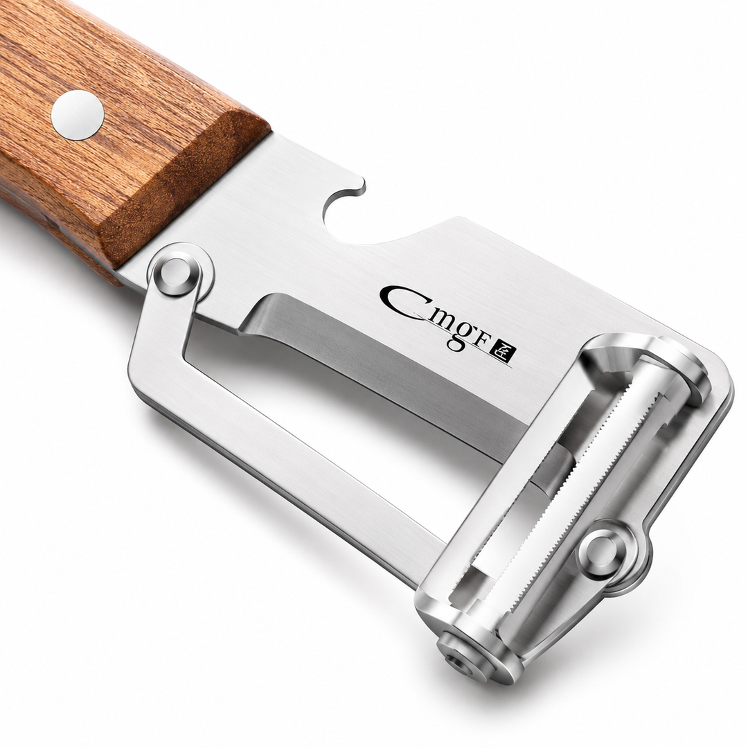 Stainless Steel Vegetable Peeler with Wooden Handle