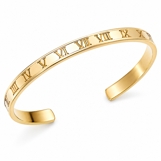 5/1 Roman Numeral Stainless Steel Cuff Braceles for Women