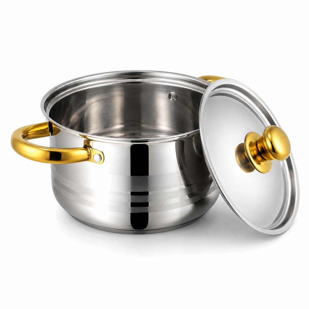 5-Piece Stainless Steel Cookware Set with Glass Lids