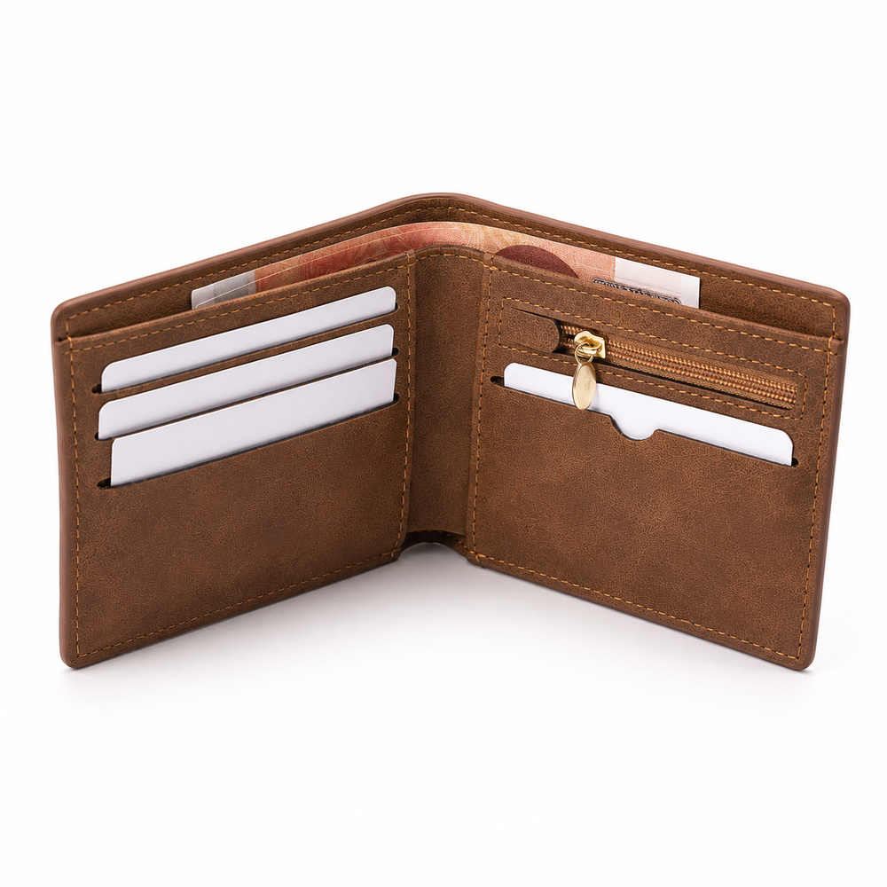 Personalized Engraved PU Leather Bifold Wallet