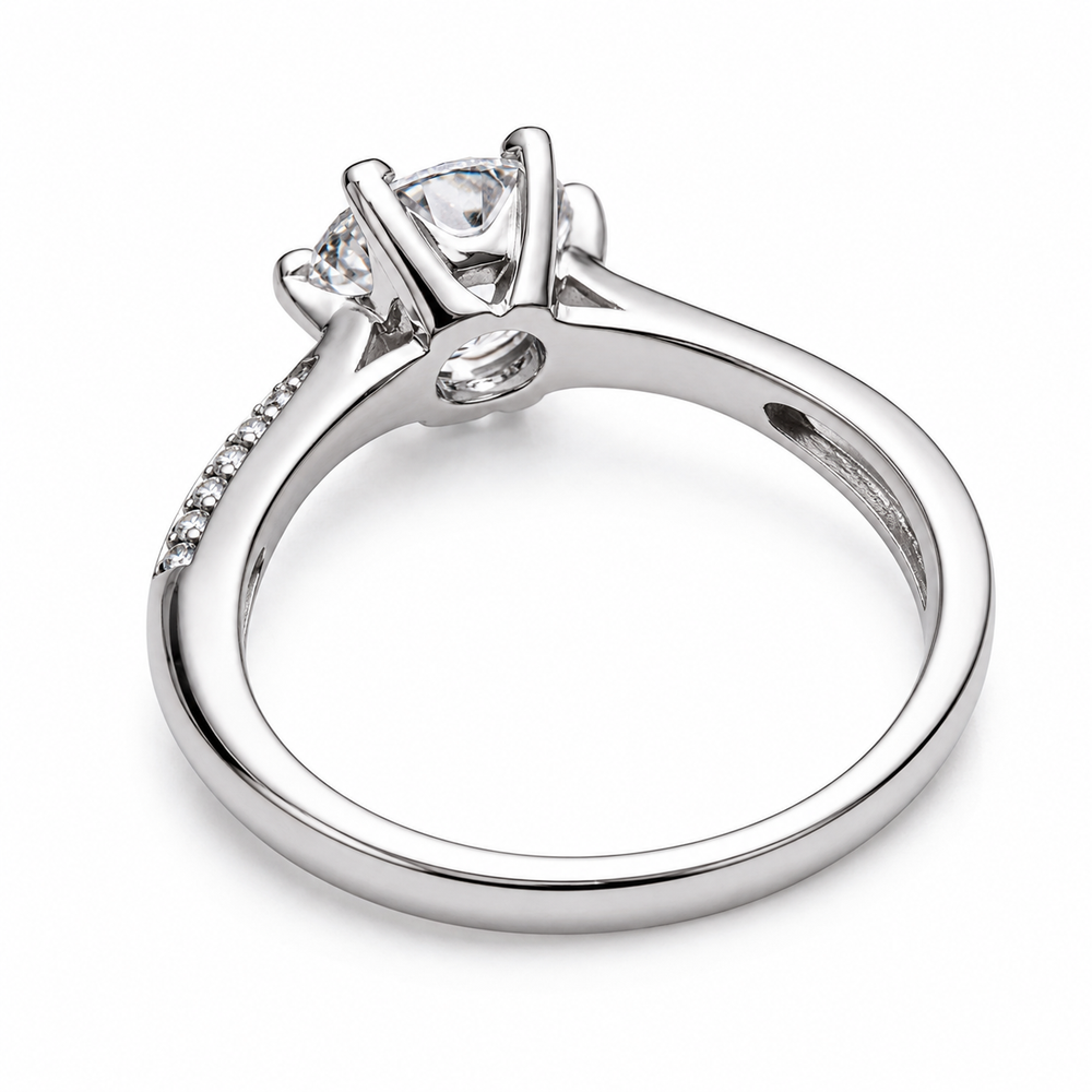 925 Sterling Silver Women's Prong Set Ring