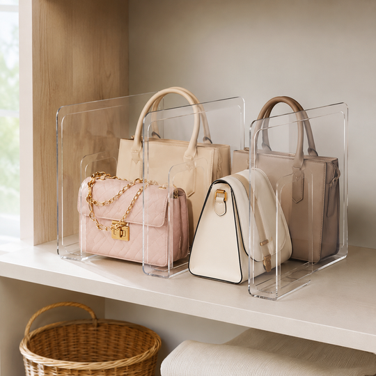 2-Pack Clear Acrylic Handbag Organizer for Closet Storage