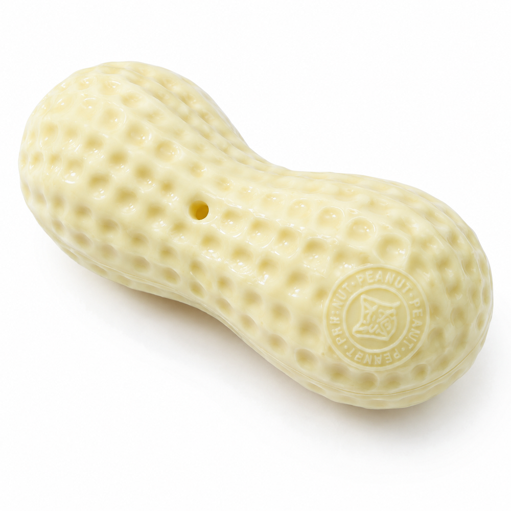 Peanut Shaped TPR Dog Chew Toy with Squeaker