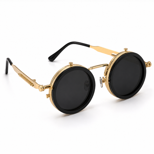 Retro Round Steampunk Polarized UV400 Sunglasses