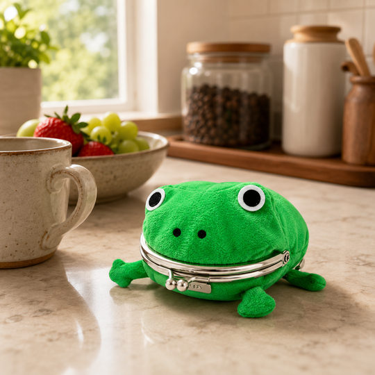 Cute Plush Frog Coin Purse with Kiss Lock
