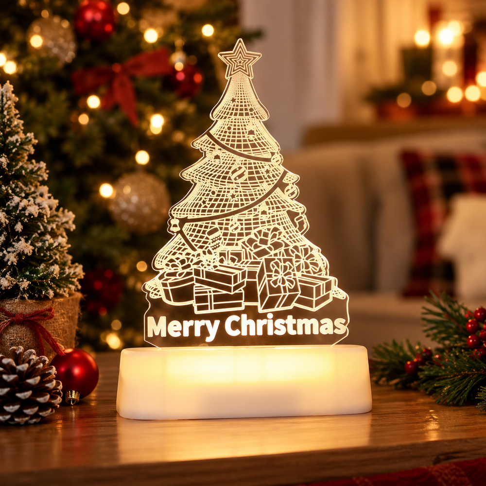 3D Acrylic Christmas Tree LED Night Light