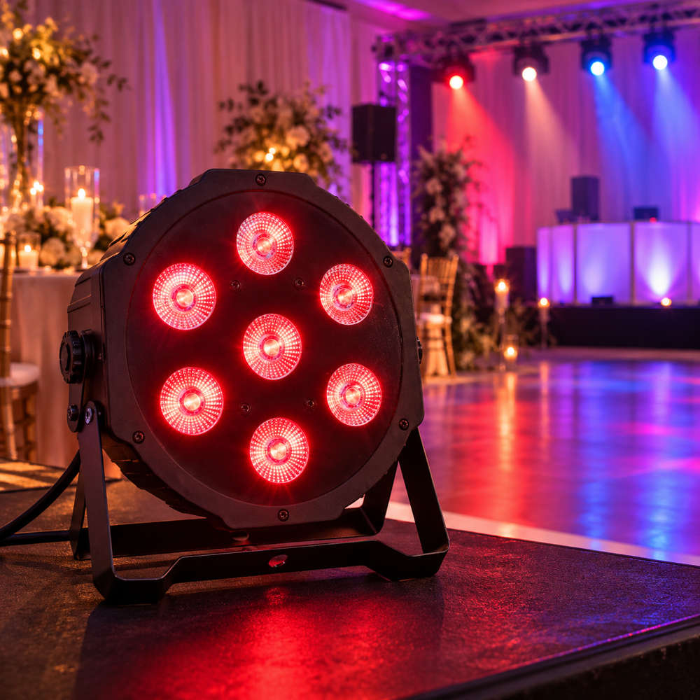 7x12W RGBW LED Flat Par DMX Stage Light