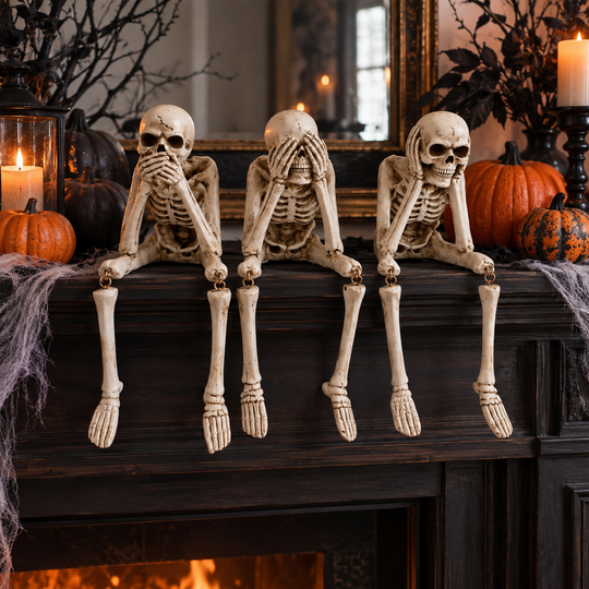 See No Evil Skeleton Figurines Set of 3