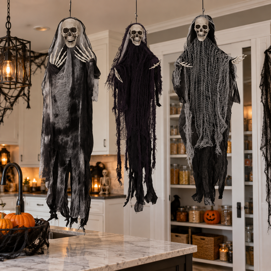 3-Pack Hanging Skeleton Ghost Halloween Decorations