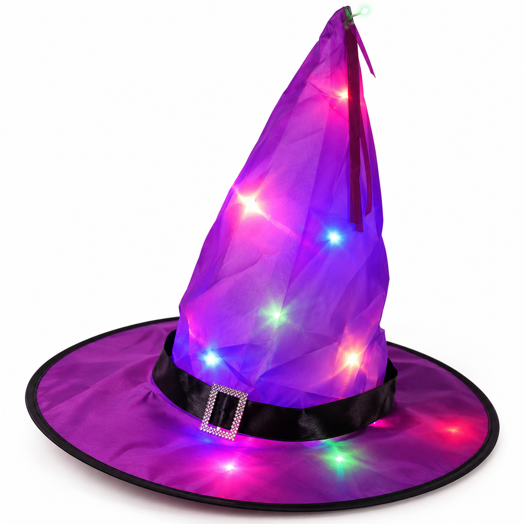 LED Glowing Witch Hat Halloween Costume Accessory