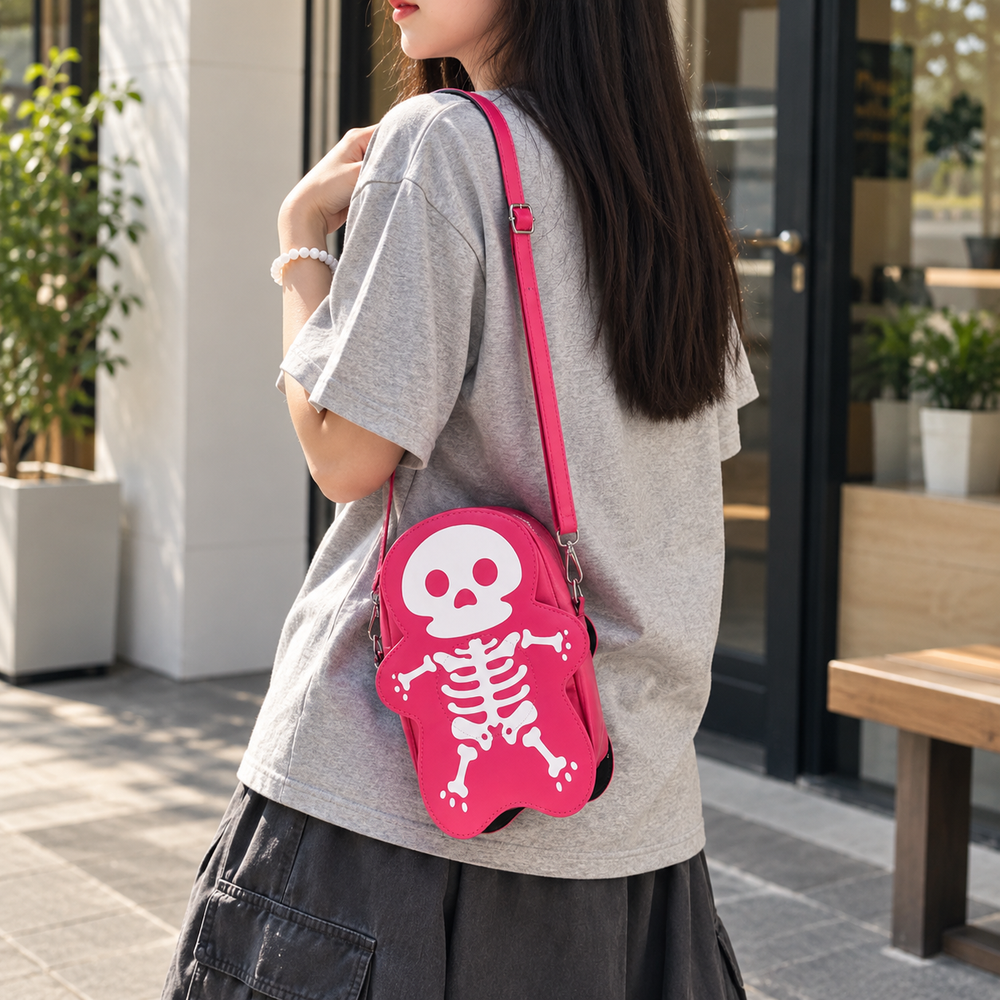 Skeleton Crossbody Bag – Y2K Street Style