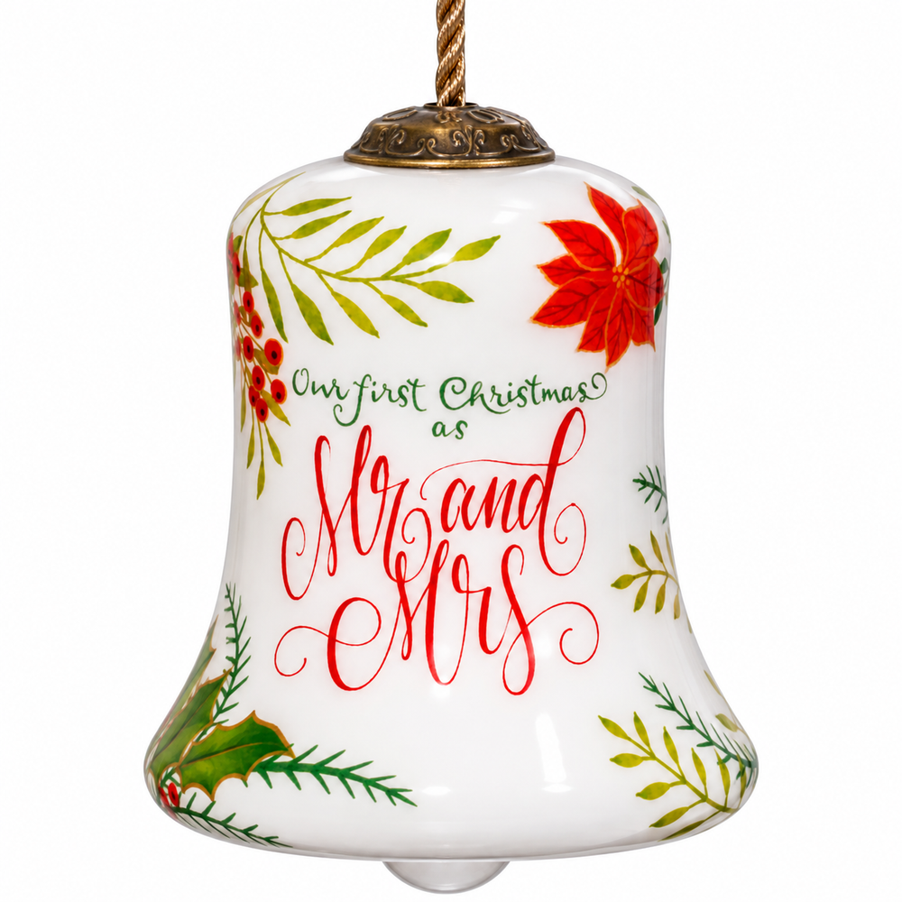 Hand-Painted Glass First Christmas Mr. & Mrs. Ornament