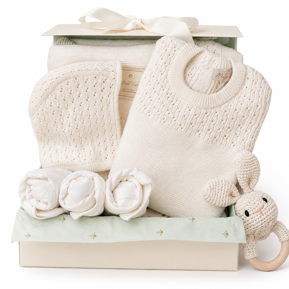 Little Legacy Baby Gift Box with Knit Layette Set