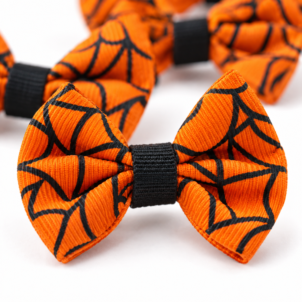 Halloween Spider Web Pet Bows in Jar